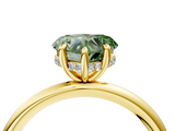 Yellow gold Fancy Green Heart  Cut Solitaire Ring with Thin Band and Four-Prong Setting_4