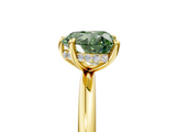 Yellow gold Fancy Green Heart  Cut Solitaire Ring with Thin Band and Four-Prong Setting_5