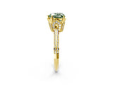 Yellow gold Fancy Green Heart Cut Solitaire Split Shank Pave Diamond Engagement Ring with Four-Prong Setting_26