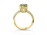 Yellow gold Fancy Green Heart Cut Solitaire Split Shank Pave Diamond Engagement Ring with Four-Prong Setting_27