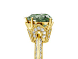 Yellow gold Fancy Green Heart Cut Solitaire Split Shank Pave Diamond Engagement Ring with Four-Prong Setting_29