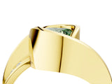 Yellow gold Fancy Green Heart Cut Solitaire Tension-Set Diamond Split Shank Ring_16