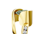 Yellow gold Fancy Green Heart Cut Solitaire Tension-Set Diamond Split Shank Ring_17