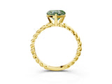 Yellow gold Fancy Green Heart  Cut Solitaire Twisted Band with Four-Prong Setting_37