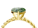 Yellow gold Fancy Green Heart  Cut Solitaire Twisted Band with Four-Prong Setting_38