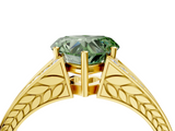 Yellow gold Fancy Green Heart  Cut Split Shank Pave Diamond Ring with Four-Prong Setting_4