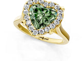 Yellow gold Fancy Green Heart  Diamond Cluster Halo Solitaire with Four-Prong Setting_24