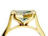 Yellow gold Fancy Green Heart  Diamond Cluster Halo Solitaire with Four-Prong Setting_27