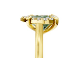 Yellow gold Fancy Green Heart  Diamond Cluster Halo Solitaire with Four-Prong Setting_28