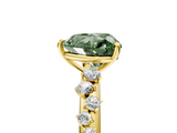 Yellow gold Fancy Green Heart  Diamond Cluster Prong-Set Solitaire Ring_5