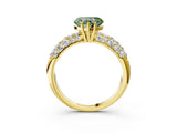 Yellow gold Fancy Green Heart  Diamond Pavé Band Solitaire Ring with Four-Prong Setting_32