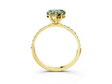 Yellow gold Fancy Green Heart  Diamond Pavé Band with Six-Prong Setting_34