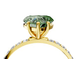 Yellow gold Fancy Green Heart  Diamond Pavé Band with Six-Prong Setting_35