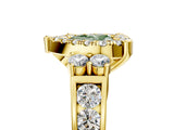 Yellow gold Fancy Green Heart  Halo Diamond Engagement Ring with Split Shank and Four-Prong Setting 5