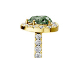 Yellow gold Fancy Green Heart  Halo Diamond Pavé Solitaire Ring_68