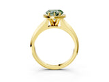 Yellow gold Fancy Green Heart  Halo Diamond Ring with Cathedral Band and Four-Prong Setting_37