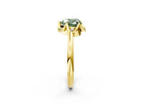 Yellow gold Fancy Green Heart  Halo Diamond Ring with Round Cluster Setting, Solitaire Band, and Four-Prong Setting_52