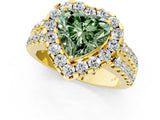 Yellow gold Fancy Green Heart  Halo Diamond Split Shank Engagement Ring with Prong Setting_40