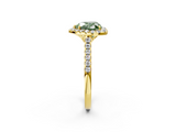 Yellow gold Fancy Green Heart  Halo Pavé Diamond Engagement Ring with Four-Prong Setting_5