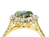 Yellow gold Fancy Green Heart  Halo Split Shank Diamond Engagement Ring with Pave Band and Four-Prong Setting_4