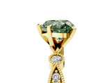 Yellow gold Fancy Green Heart  Milgrain Bezel Diamond Engagement Ring with Solitaire Prong Setting_33