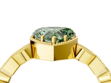 Yellow gold Fancy Green Heart  Milgrain Marquise Diamond Twist Band Ring_69