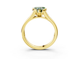 Yellow gold Fancy Green Heart  Solitaire Bezel-Set Diamond Ring with Channel-Set Band_3