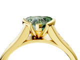 Yellow gold Fancy Green Heart  Solitaire Bezel-Set Diamond Ring with Channel-Set Band_4