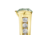 Yellow gold Fancy Green Heart  Solitaire Bezel-Set Diamond Ring with Channel-Set Band_5