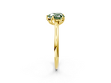 Yellow gold Fancy Green Heart  Solitaire Cathedral Diamond Ring with Six-Prong Setting_2