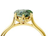 Yellow gold Fancy Green Heart  Solitaire Cathedral Diamond Ring with Six-Prong Setting_4