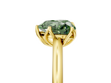 Yellow gold Fancy Green Heart  Solitaire Cathedral Diamond Ring with Six-Prong Setting_5