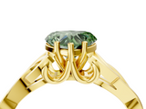 Yellow gold Fancy Green Heart  Solitaire Celtic Knot Engagement Ring with Four-Prong Setting_4