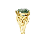 Yellow gold Fancy Green Heart  Solitaire Celtic Knot Engagement Ring with Four-Prong Setting_5