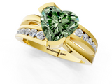 Yellow gold Fancy Green Heart  Solitaire Channel-Set Split Shank Ring with Tension Prong Setting_4