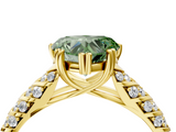 Yellow gold Fancy Green Heart  Solitaire Chevron Pave Diamond Engagement Ring with Six-Prong Setting_4
