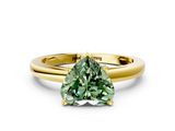 Yellow gold Fancy Green Heart  Solitaire Diamond Engagement Ring with Four-Prong Setting on a Classic Band_3