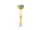 Yellow gold Fancy Green Heart  Solitaire Diamond Engagement Ring with Four-Prong Setting on a Classic Band_5