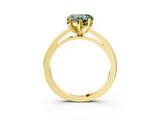 Yellow gold Fancy Green Heart  Solitaire Diamond Engagement Ring with Four-Prong Setting on a Classic Band_6