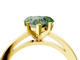 Yellow gold Fancy Green Heart  Solitaire Diamond Engagement Ring with Four-Prong Setting on a Classic Band_7