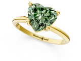 Yellow gold Fancy Green Heart  Solitaire Diamond Ring with 4-Prong Setting on a Classic Band_4