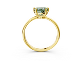 Yellow gold Fancy Green Heart  Solitaire Diamond Ring with 4-Prong Setting on a Classic Band_6