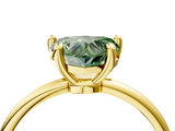 Yellow gold Fancy Green Heart  Solitaire Diamond Ring with 4-Prong Setting on a Classic Band_7