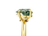 Yellow gold Fancy Green Heart  Solitaire Diamond Ring with 4-Prong Setting on a Classic Band_8
