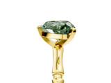 Yellow gold Fancy Green Heart  Solitaire Diamond Ring with Bamboo Band and Four-Prong Setting_5