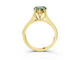 Yellow gold Fancy Green Heart  Solitaire Diamond Ring with Cathedral Band and Four-Prong Setting_32