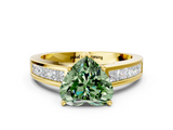 Yellow gold Fancy Green Heart  Solitaire Diamond Ring with Channel-Set Band and Four-Prong Setting_3