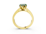 Yellow gold Fancy Green Heart  Solitaire Diamond Ring with Channel-Set Band and Four-Prong Setting_6