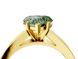 Yellow gold Fancy Green Heart  Solitaire Diamond Ring with Channel-Set Band and Four-Prong Setting_7
