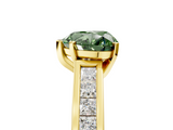 Yellow gold Fancy Green Heart  Solitaire Diamond Ring with Channel-Set Band and Four-Prong Setting_8
